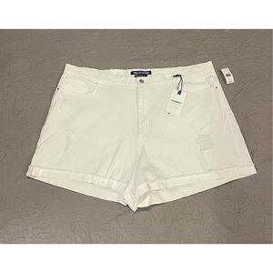 Wallflower Women’s Legendary Fit Shorty Shorts Frayed Hem White 22 New